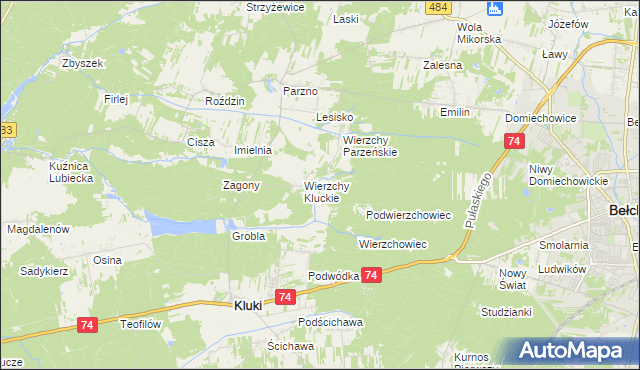 mapa Wierzchy Strzyżewskie, Wierzchy Strzyżewskie na mapie Targeo