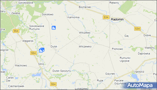 mapa Wilczewko, Wilczewko na mapie Targeo