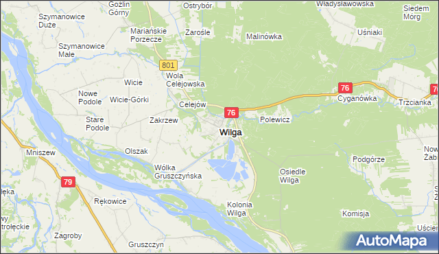 mapa Wilga, Wilga na mapie Targeo