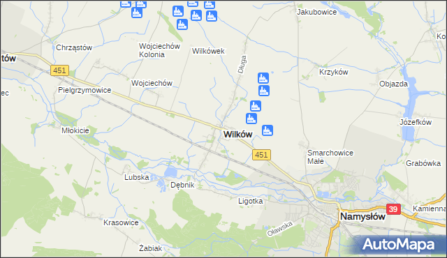 mapa Wilków powiat namysłowski, Wilków powiat namysłowski na mapie Targeo