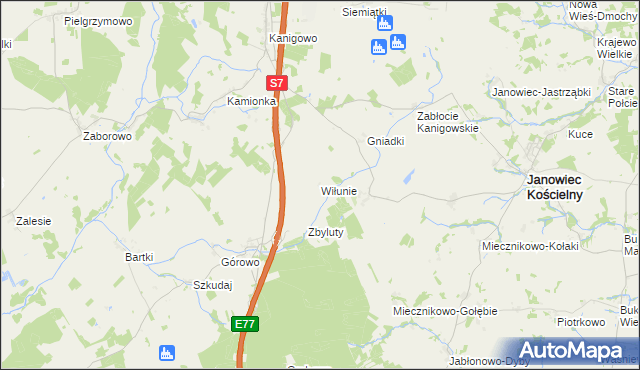 mapa Wiłunie, Wiłunie na mapie Targeo