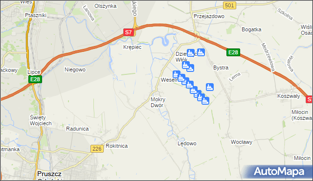 mapa Wiślina, Wiślina na mapie Targeo