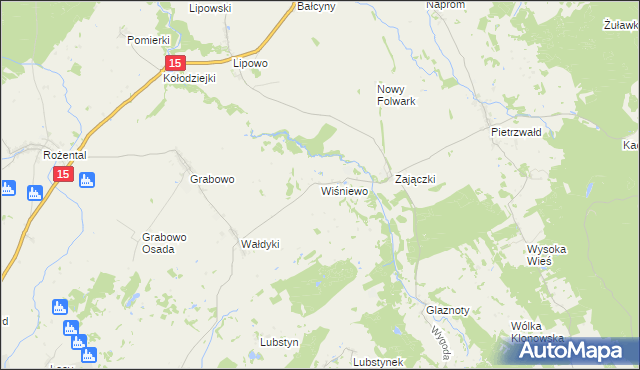 mapa Wiśniewo gmina Lubawa, Wiśniewo gmina Lubawa na mapie Targeo