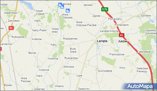 mapa Witoldów gmina Łanięta, Witoldów gmina Łanięta na mapie Targeo