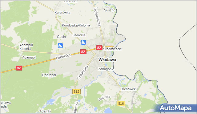mapa Włodawa, Włodawa na mapie Targeo