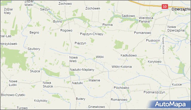 mapa Włóki gmina Bulkowo, Włóki gmina Bulkowo na mapie Targeo