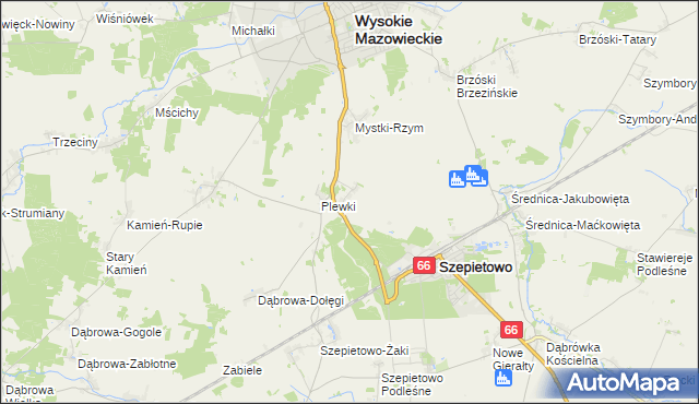 mapa Włosty-Olszanka, Włosty-Olszanka na mapie Targeo