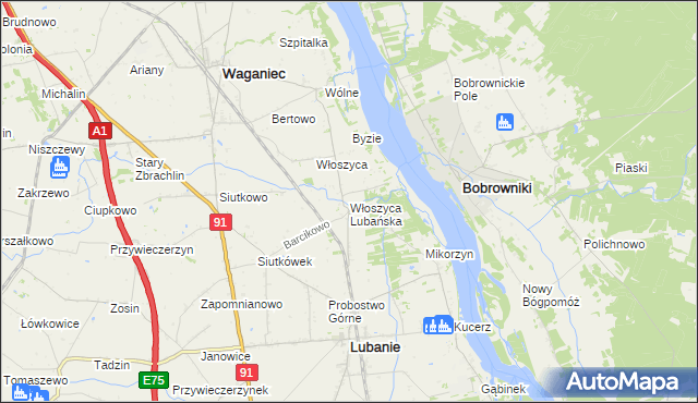 mapa Włoszyca Lubańska, Włoszyca Lubańska na mapie Targeo