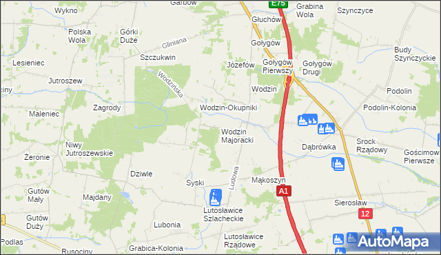 mapa Wodzin Majoracki, Wodzin Majoracki na mapie Targeo