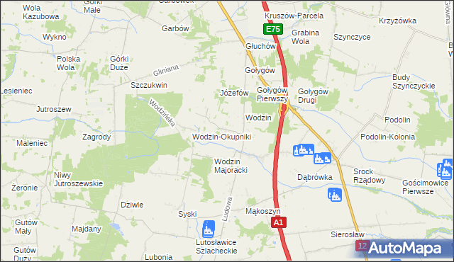mapa Wodzin Prywatny, Wodzin Prywatny na mapie Targeo
