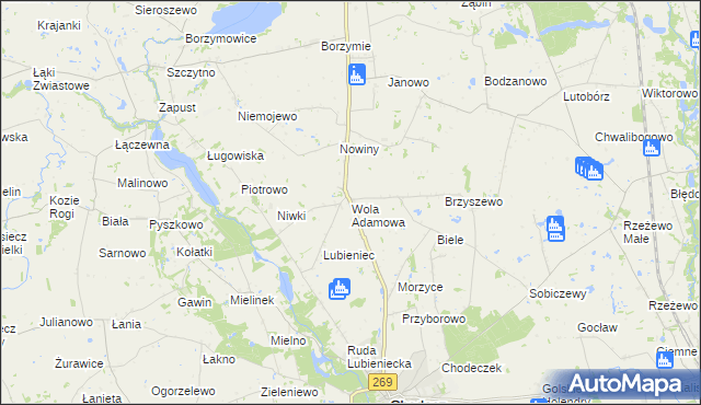mapa Wola Adamowa, Wola Adamowa na mapie Targeo
