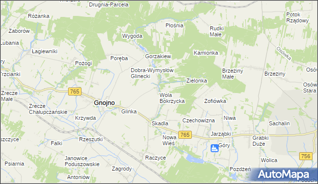 mapa Wola Bokrzycka, Wola Bokrzycka na mapie Targeo