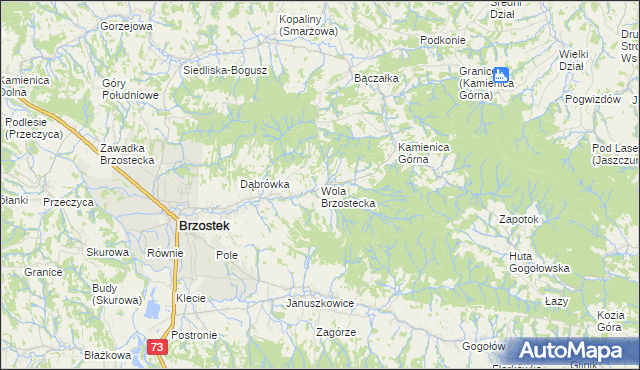 mapa Wola Brzostecka, Wola Brzostecka na mapie Targeo