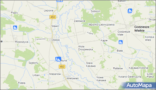 mapa Wola Droszewska, Wola Droszewska na mapie Targeo