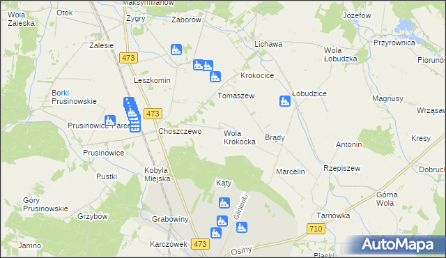 mapa Wola Krokocka, Wola Krokocka na mapie Targeo