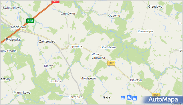 mapa Wola Lipowska, Wola Lipowska na mapie Targeo