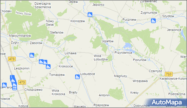 mapa Wola Łobudzka, Wola Łobudzka na mapie Targeo