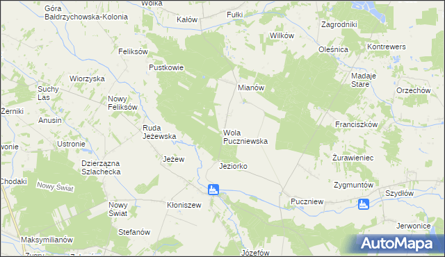 mapa Wola Puczniewska, Wola Puczniewska na mapie Targeo