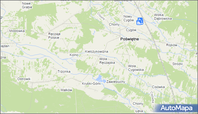 mapa Wola Ręczajska, Wola Ręczajska na mapie Targeo