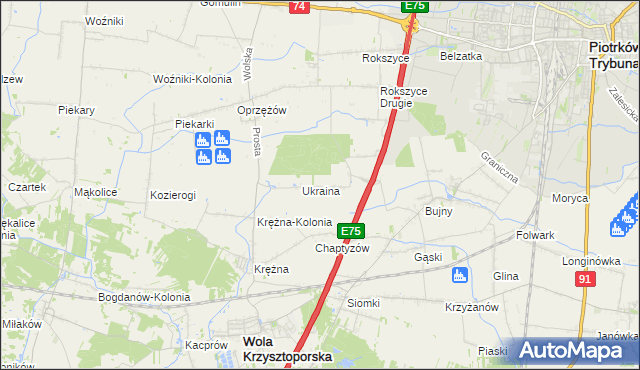 mapa Wola Rokszycka, Wola Rokszycka na mapie Targeo