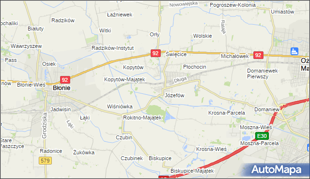 mapa Wolica gmina Ożarów Mazowiecki, Wolica gmina Ożarów Mazowiecki na mapie Targeo