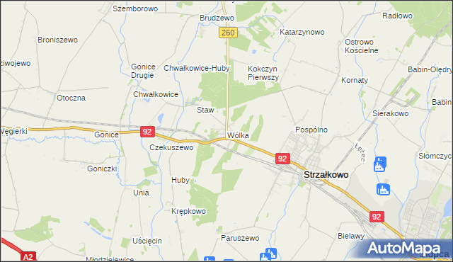 mapa Wólka gmina Strzałkowo, Wólka gmina Strzałkowo na mapie Targeo