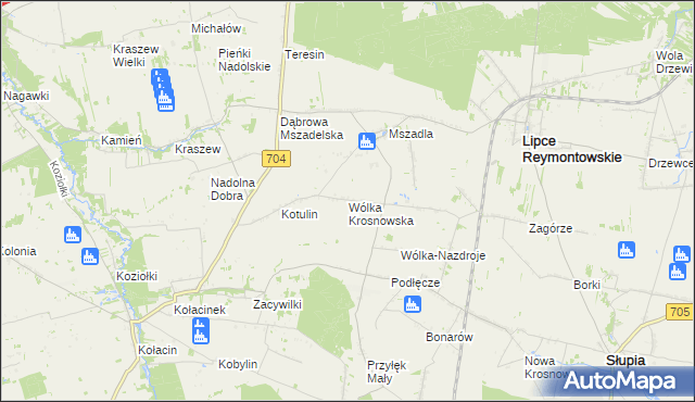 mapa Wólka Krosnowska, Wólka Krosnowska na mapie Targeo