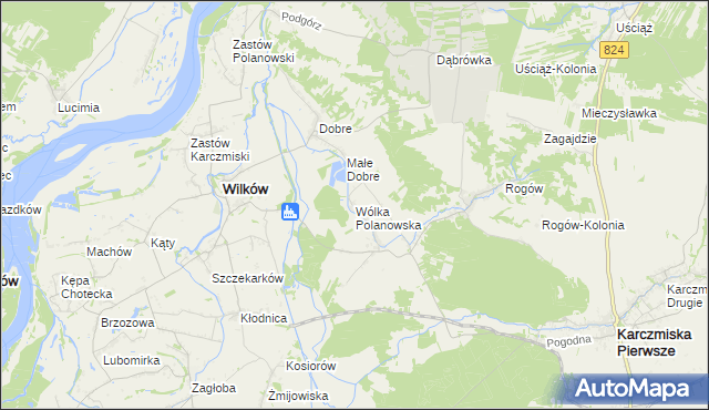 mapa Wólka Polanowska, Wólka Polanowska na mapie Targeo