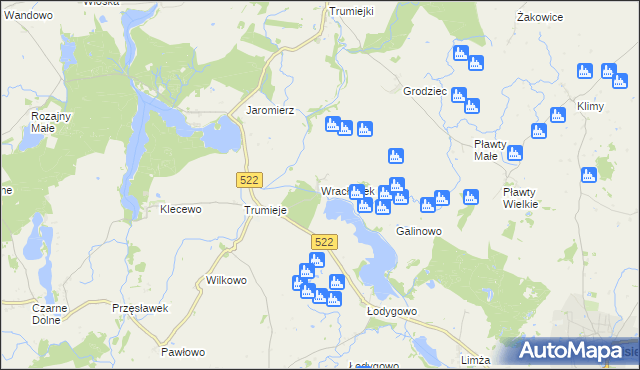 mapa Wracławek, Wracławek na mapie Targeo