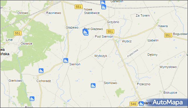 mapa Wybczyk, Wybczyk na mapie Targeo