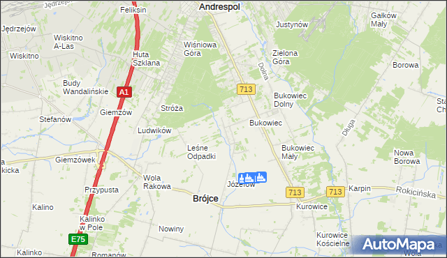 mapa Wygoda gmina Brójce, Wygoda gmina Brójce na mapie Targeo