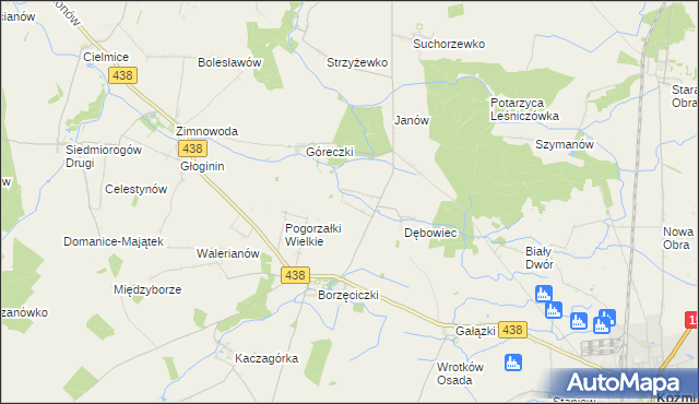 mapa Wyrębin, Wyrębin na mapie Targeo