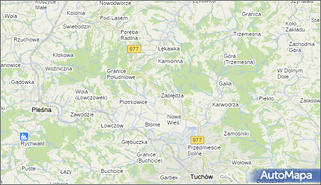 mapa Zabłędza, Zabłędza na mapie Targeo