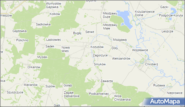 mapa Zagorzyce gmina Pińczów, Zagorzyce gmina Pińczów na mapie Targeo