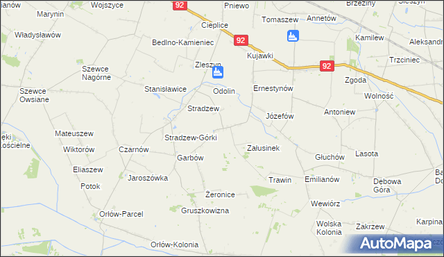 mapa Załusin, Załusin na mapie Targeo