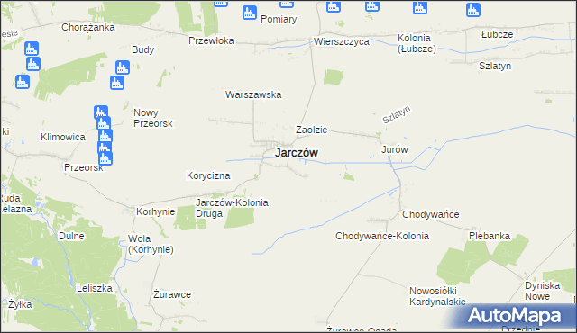 mapa Zawady gmina Jarczów, Zawady gmina Jarczów na mapie Targeo