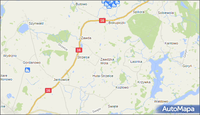 mapa Zawdzka Wola, Zawdzka Wola na mapie Targeo