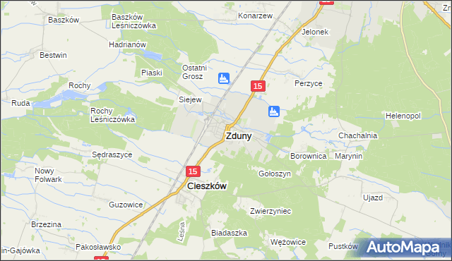 mapa Zduny powiat krotoszyński, Zduny powiat krotoszyński na mapie Targeo