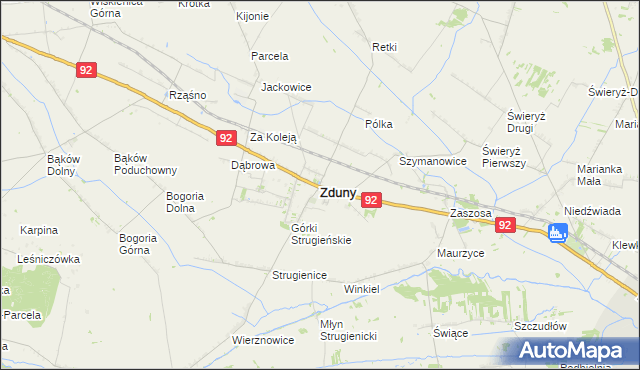mapa Zduny powiat łowicki, Zduny powiat łowicki na mapie Targeo