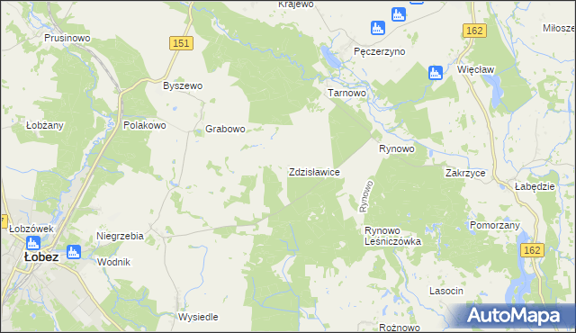 mapa Zdzisławice gmina Łobez, Zdzisławice gmina Łobez na mapie Targeo