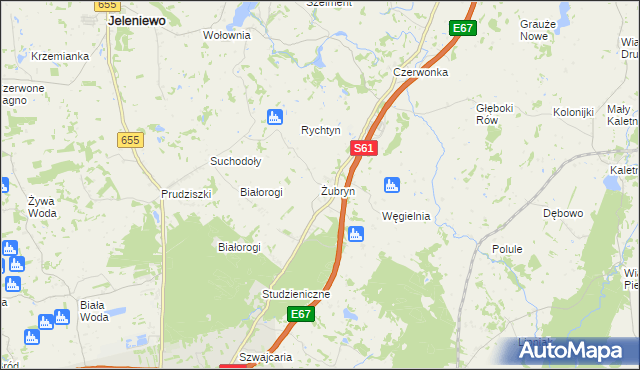 mapa Żubryn, Żubryn na mapie Targeo