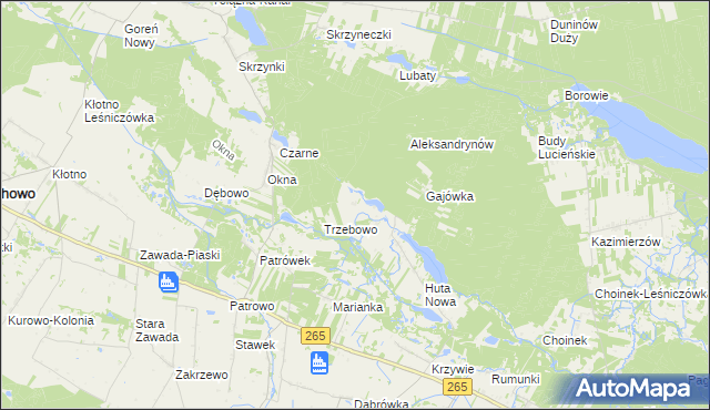 mapa Zuzinów, Zuzinów na mapie Targeo