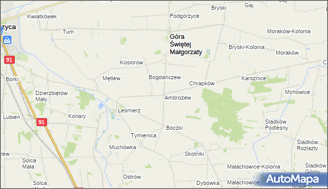 mapa Ambrożew, Ambrożew na mapie Targeo