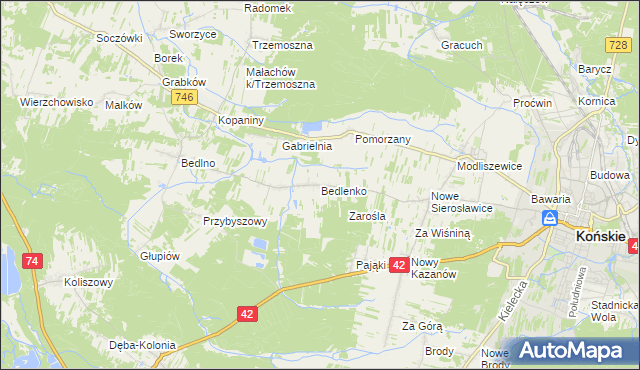 mapa Bedlenko, Bedlenko na mapie Targeo