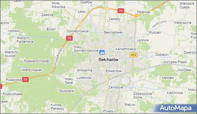 mapa Bełchatów, Bełchatów na mapie Targeo