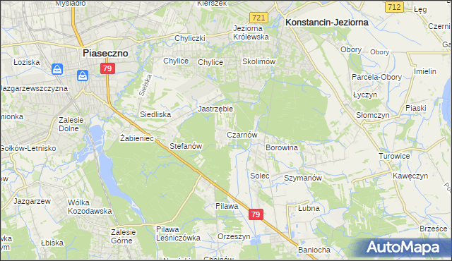 mapa Czarnów gmina Konstancin-Jeziorna, Czarnów gmina Konstancin-Jeziorna na mapie Targeo