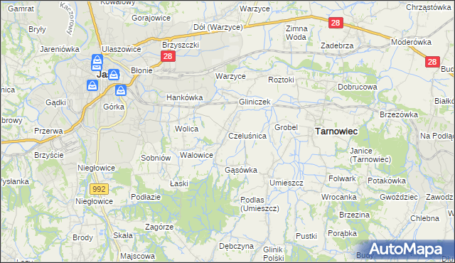 mapa Czeluśnica, Czeluśnica na mapie Targeo