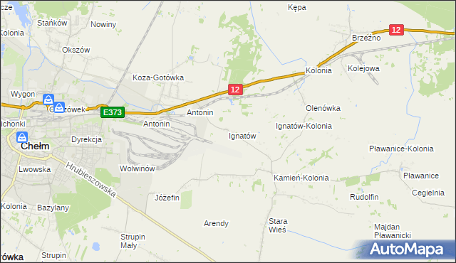 mapa Ignatów gmina Kamień, Ignatów gmina Kamień na mapie Targeo