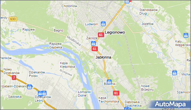 mapa Jabłonna powiat legionowski, Jabłonna powiat legionowski na mapie Targeo