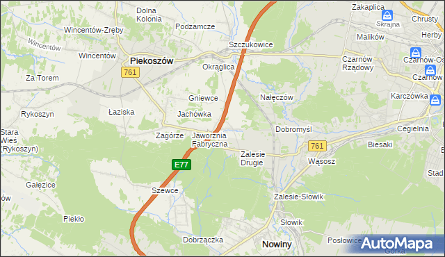 mapa Janów gmina Piekoszów, Janów gmina Piekoszów na mapie Targeo